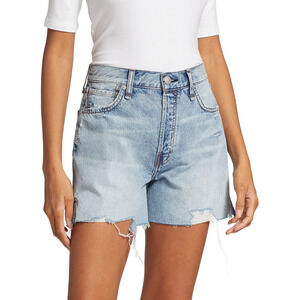 Rag & Bone Vintage Denim High-Rise Rigid Cut Off Short 4" Sunfade Blue Womens 29